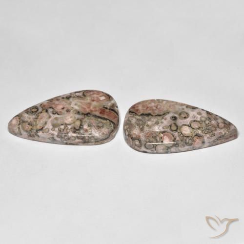 Gemme di Diaspro Multicolore naturale da 26.15 ct, Forma a pera, Opaco