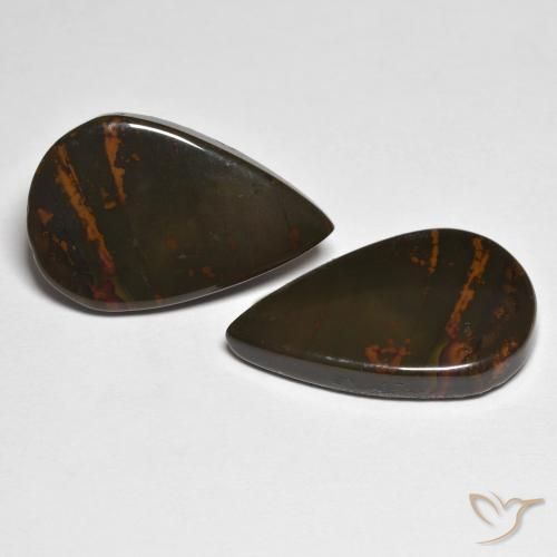 Gemme di Diaspro Multicolore naturale da 17.75 ct, Forma a pera, Opaco