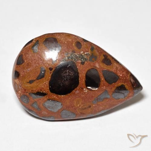 Diaspro Multicolore naturale da 16.44 ct, Forma a pera, Opaco