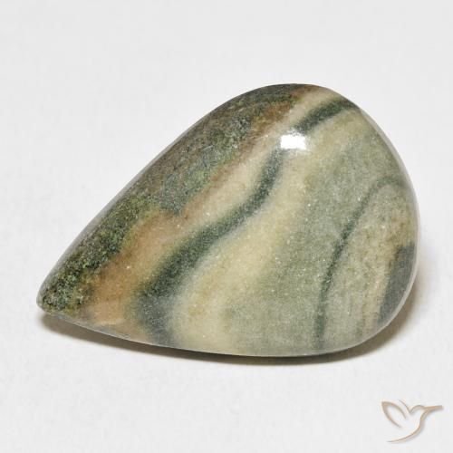 21.96ct Naturale Multicolore Diaspro, Forma a pera, Opaco