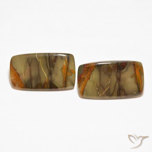 25.40ctw Naturale Multicolore Diaspro, Cuscino, Opaco