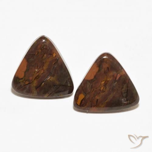 12.01ctw Naturale Multicolore Diaspro, Taglio trillion, Opaco