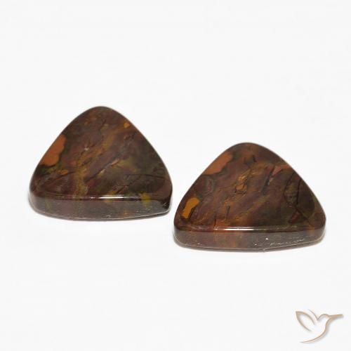 Gemme di Diaspro Multicolore naturale da 12.01 ct, Taglio trillion, Opaco