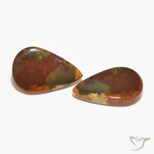 Gemme di Diaspro Multicolore naturale da 13.14 ct, Forma a pera, Opaco