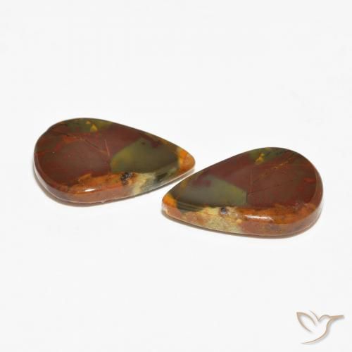 Gemme di Diaspro Multicolore naturale da 13.14 ct, Forma a pera, Opaco