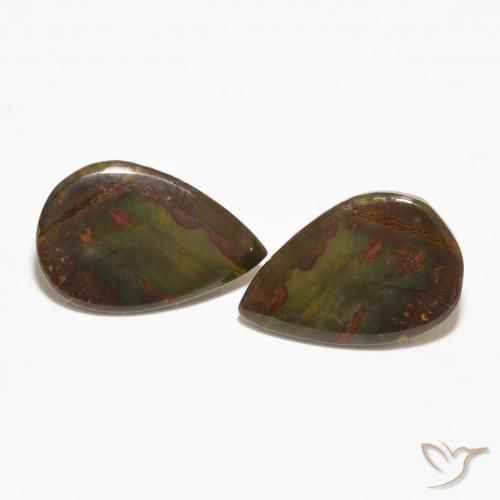 12.58ctw Naturale Multicolore Diaspro, Forma a pera, Opaco