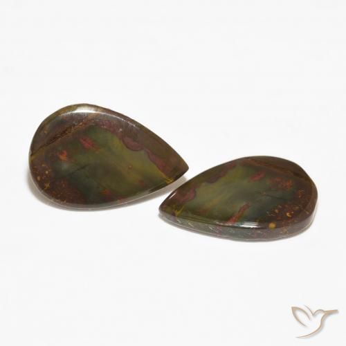 Gemme di Diaspro Multicolore naturale da 12.58 ct, Forma a pera, Opaco