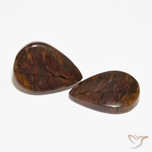 Gemme di Diaspro Multicolore naturale da 17.96 ct, Forma a pera, Opaco