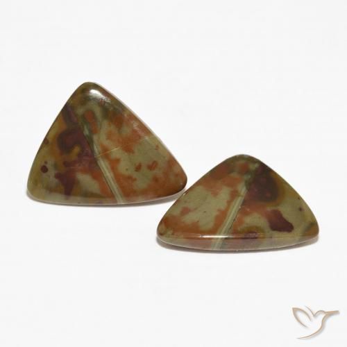 Gemme di Diaspro Multicolore naturale da 11.17 ct, Taglio trillion, Opaco