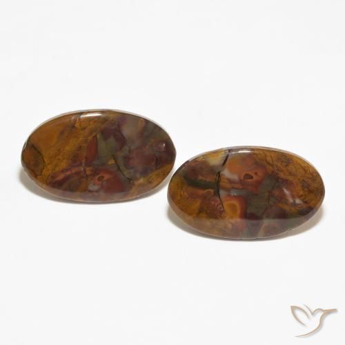 16.02ctw Naturale Multicolore Diaspro, Ovale, Opaco