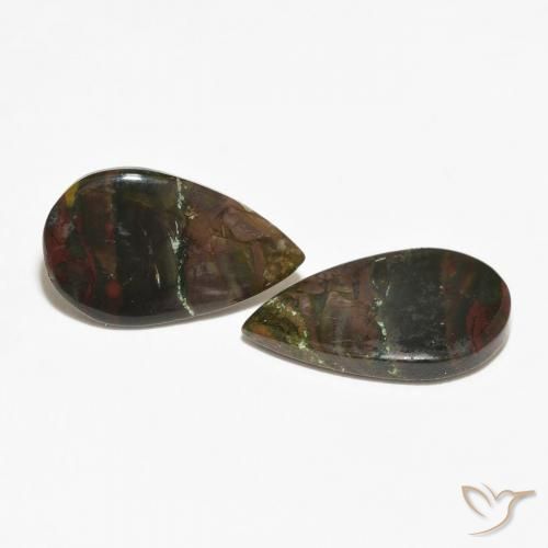 Gemme di Diaspro Multicolore naturale da 12.02 ct, Forma a pera, Opaco