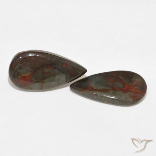 Gemme di Diaspro Multicolore naturale da 13.09 ct, Forma a pera, Opaco