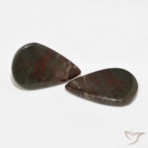 Gemme di Diaspro Multicolore naturale da 11.44 ct, Forma a pera, Opaco
