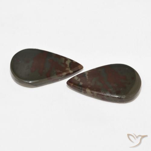 Gemme di Diaspro Multicolore naturale da 11.44 ct, Forma a pera, Opaco