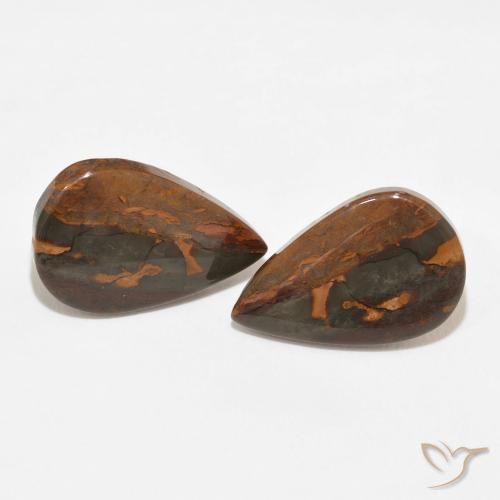 15.60ctw Naturale Multicolore Diaspro, Forma a pera, Opaco