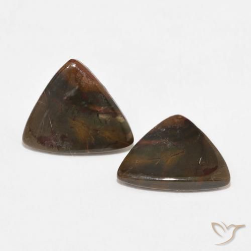 Gemme di Diaspro Multicolore naturale da 10.73 ct, Taglio trillion, Opaco