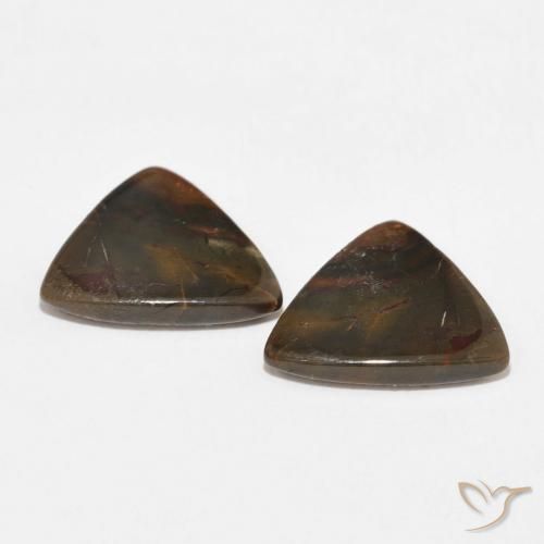 Gemme di Diaspro Multicolore naturale da 10.73 ct, Taglio trillion, Opaco