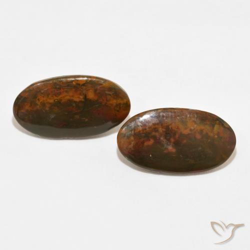 18.73ctw Naturale Multicolore Diaspro, Ovale, Opaco