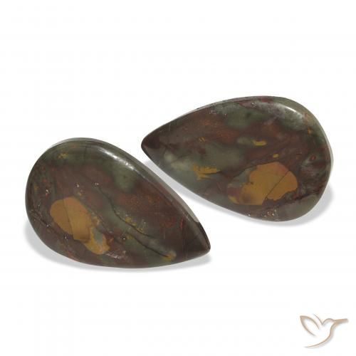 Gemme di Diaspro Multicolore naturale da 17.72 ct, Forma a pera, Opaco