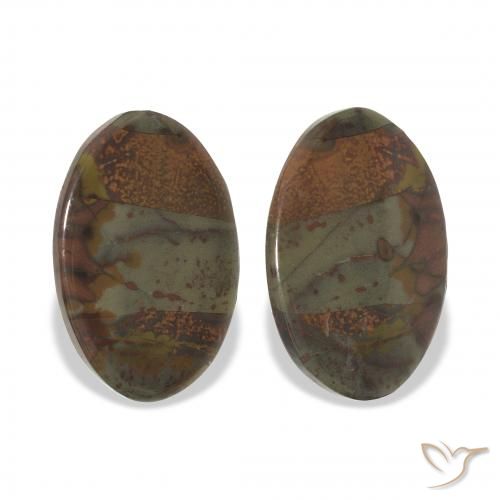 16.71ctw Naturale Multicolore Diaspro, Ovale, Opaco