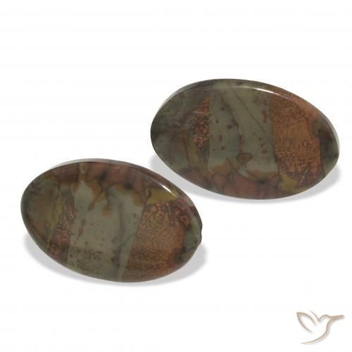 Gemme di Diaspro Multicolore naturale da 16.71 ct, Ovale, Opaco