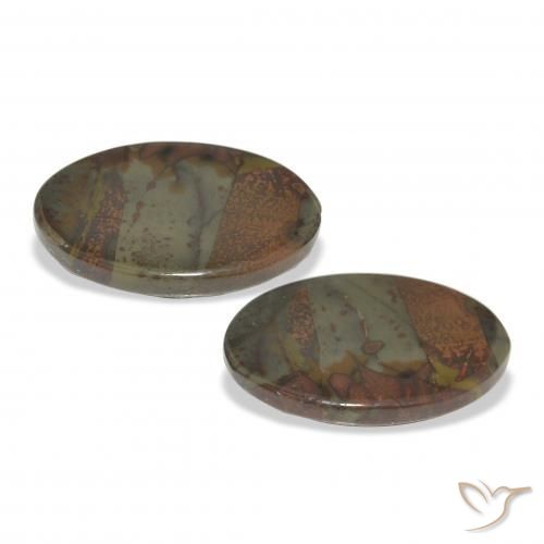 Gemme di Diaspro Multicolore naturale da 16.71 ct, Ovale, Opaco