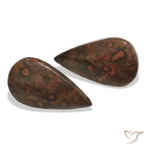 Gemme di Diaspro Multicolore naturale da 19.28 ct, Forma a pera, Opaco