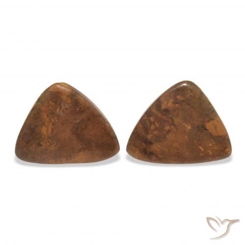 Gemme di Diaspro Multicolore naturale da 11.39 ct, Taglio trillion, Opaco