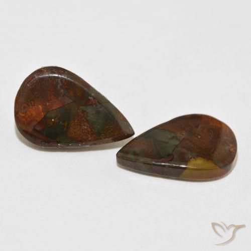 Gemme di Diaspro Multicolore naturale da 13.83 ct, Forma a pera, Opaco