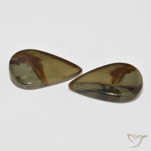 Gemme di Diaspro Multicolore naturale da 14.53 ct, Forma a pera, Opaco