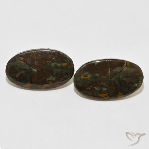 15.87ctw Naturale Multicolore Diaspro, Ovale, Opaco