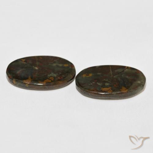 Gemme di Diaspro Multicolore naturale da 15.87 ct, Ovale, Opaco
