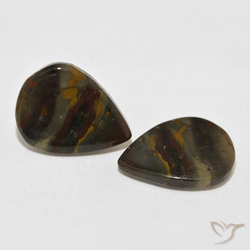 Gemme di Diaspro Multicolore naturale da 14.76 ct, Forma a pera, Opaco