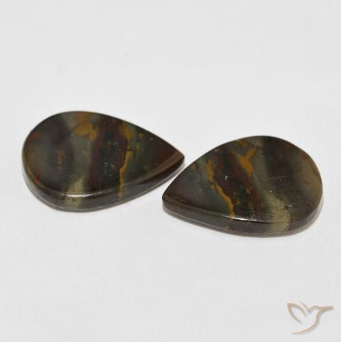 Gemme di Diaspro Multicolore naturale da 14.76 ct, Forma a pera, Opaco