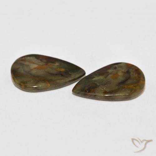 Gemme di Diaspro Multicolore naturale da 11.42 ct, Forma a pera, Opaco