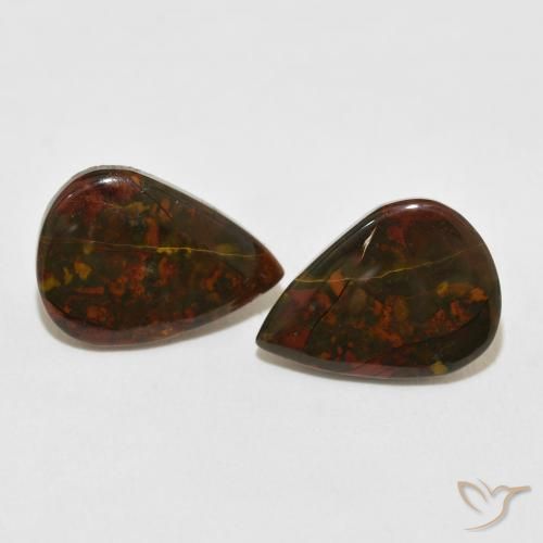 Diaspro naturale multicolore da 8,28 ct, taglio a pera, opaco