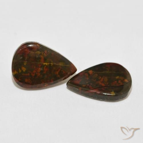 Diaspro naturale multicolore da 8,28 ct, taglio a pera, opaco