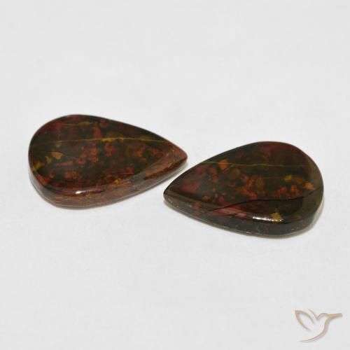 Diaspro naturale multicolore da 8,28 ct, taglio a pera, opaco