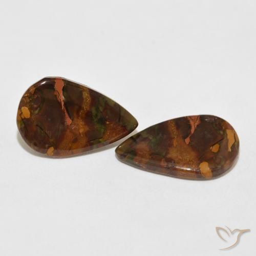 Gemme di Diaspro Multicolore naturale da 10.82 ct, Forma a pera, Opaco