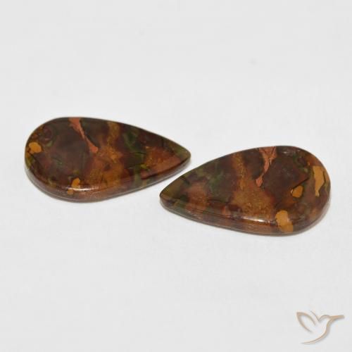 Gemme di Diaspro Multicolore naturale da 10.82 ct, Forma a pera, Opaco
