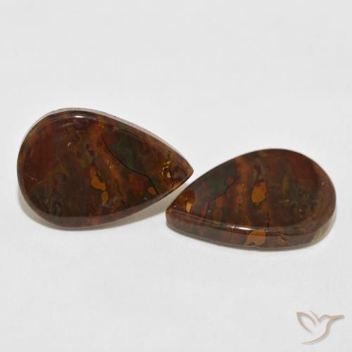 Gemme di Diaspro Multicolore naturale da 20.11 ct, Forma a pera, Opaco