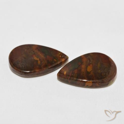 Gemme di Diaspro Multicolore naturale da 20.11 ct, Forma a pera, Opaco