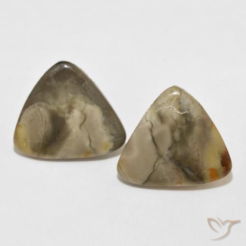 13.82ctw Naturale Multicolore Diaspro, Taglio trillion, Opaco