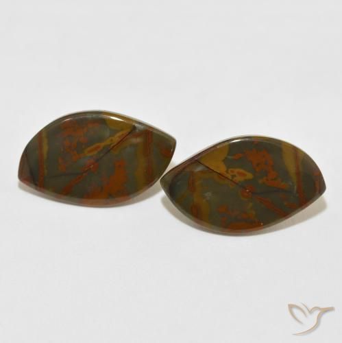 13.60ctw Naturale Multicolore Diaspro, Taglio a fantasia, Opaco