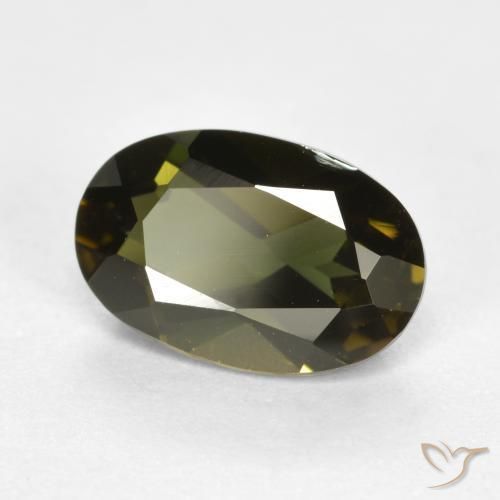 Rupin del grano Marrone verdastro naturale da 1.24 ct, Ovale, VVS-VS