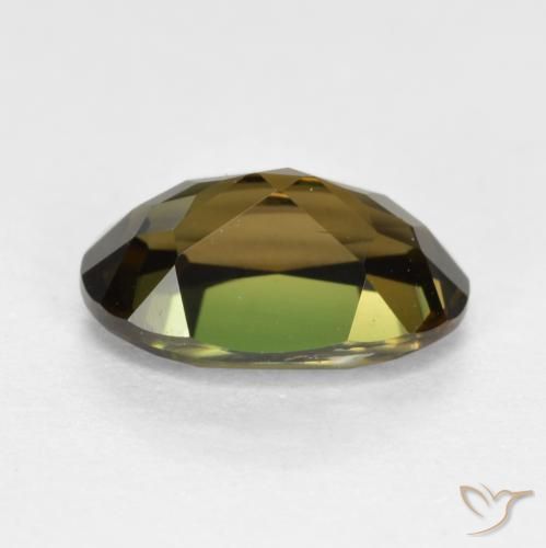 Rupin del grano Marrone verdastro naturale da 1.24 ct, Ovale, VVS-VS