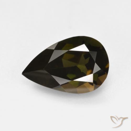 Rupin del grano Marrone scuro naturale da 1.34 ct, Forma a pera, VVS
