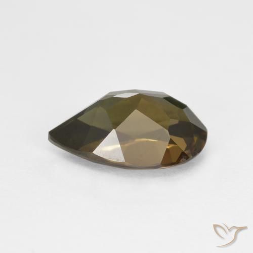 Rupin del grano Marrone scuro naturale da 1.34 ct, Forma a pera, VVS