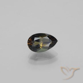 Rupin del grano Marrone verdastro naturale da 1.65 ct, Forma a pera, VVS