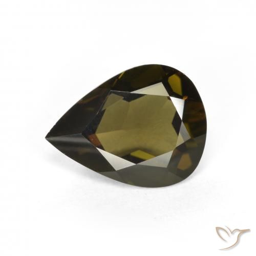 1.54ct Naturale Verde scuro Rupin del grano, Forma a pera, VVS